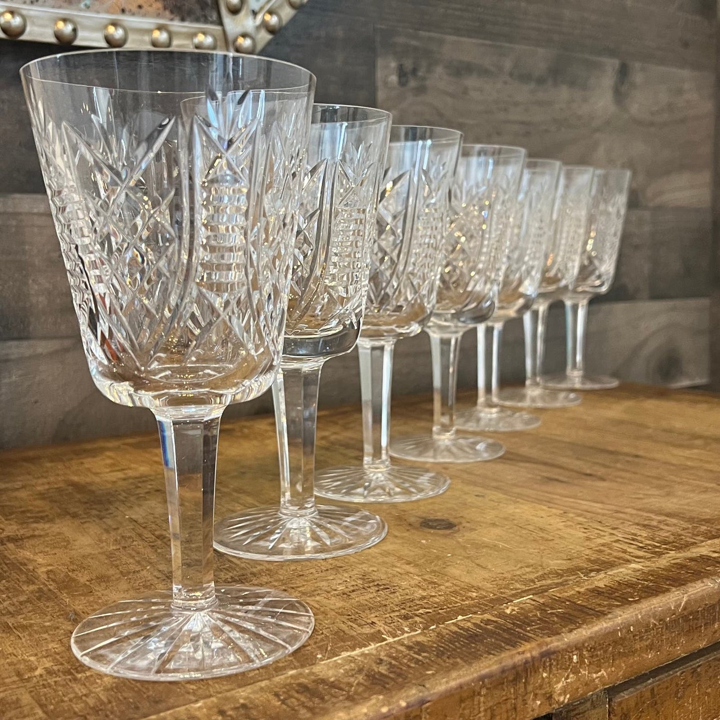 Waterford Crystal Clare Cut Water Goblets - Set of 7