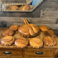 Vintage Wooden Serving Bowls with Ivory Color Diamond Shape Inlay - 1 Large bowl, 8 Small Bowls, Serving Spoon and Fork