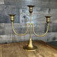 Vintage 3 Candle Brass Candlestick Holder Candelabra