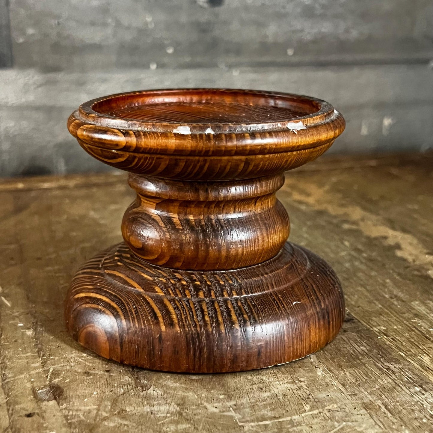 Wooden Pillar Candle Holder