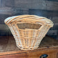 Vintage Woven Wicker Oval Handled Basket - Laundry Basket - Blanket Storage