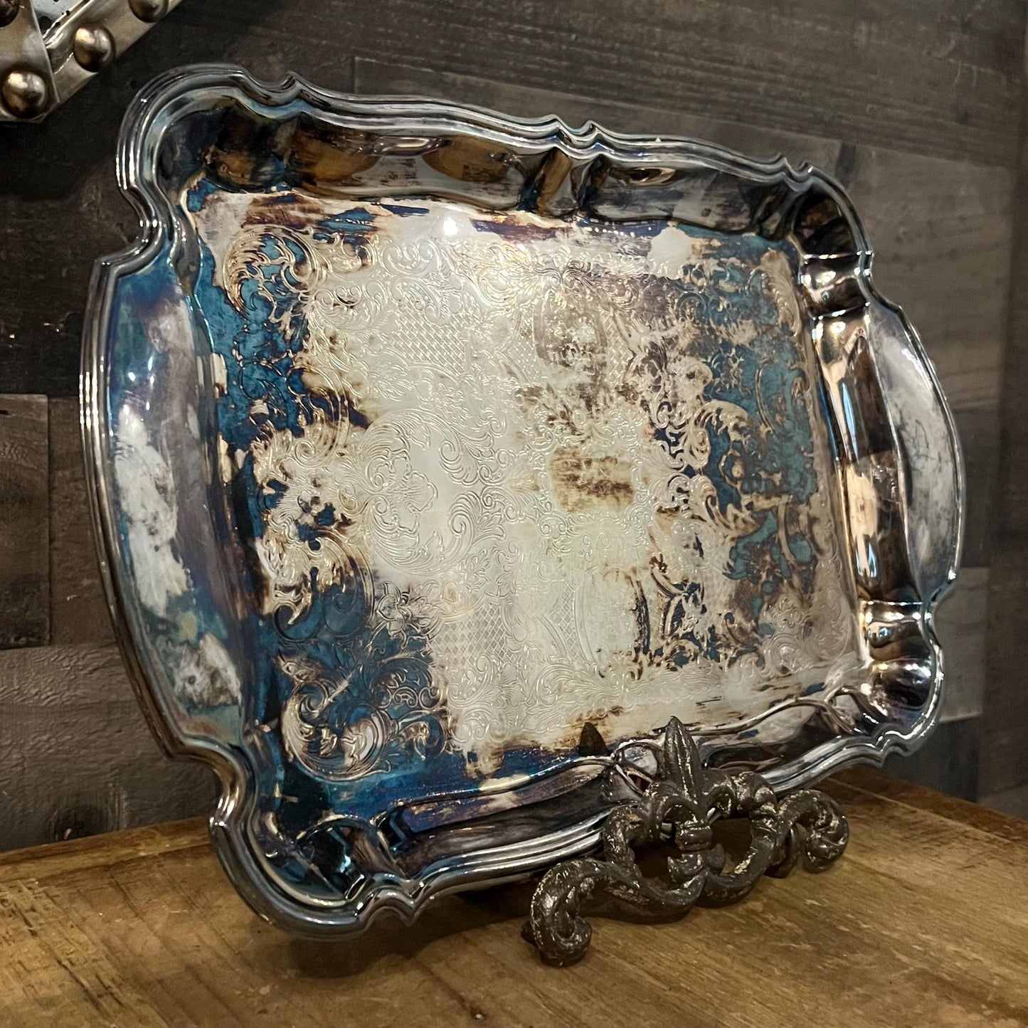 Oneida Silverplated Chippendale Serving Tray
