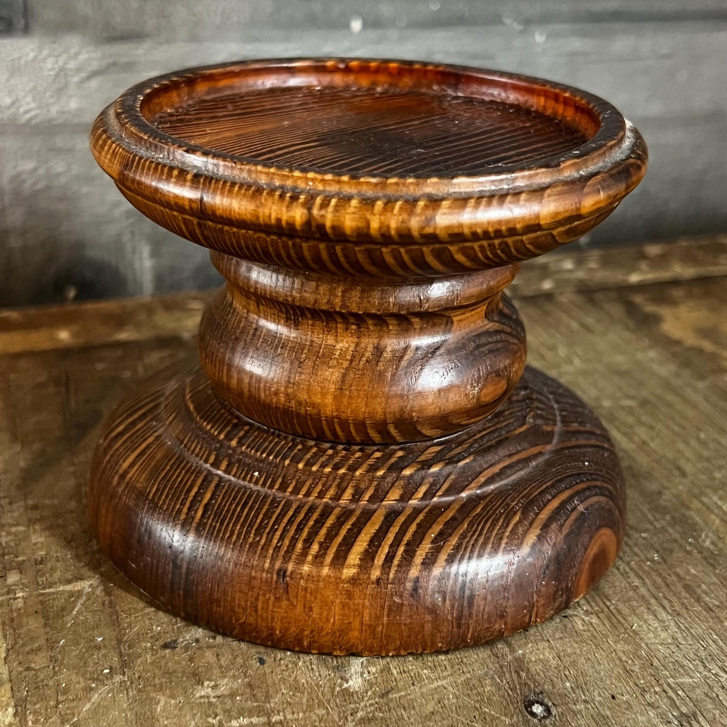 Wooden Pillar Candle Holder