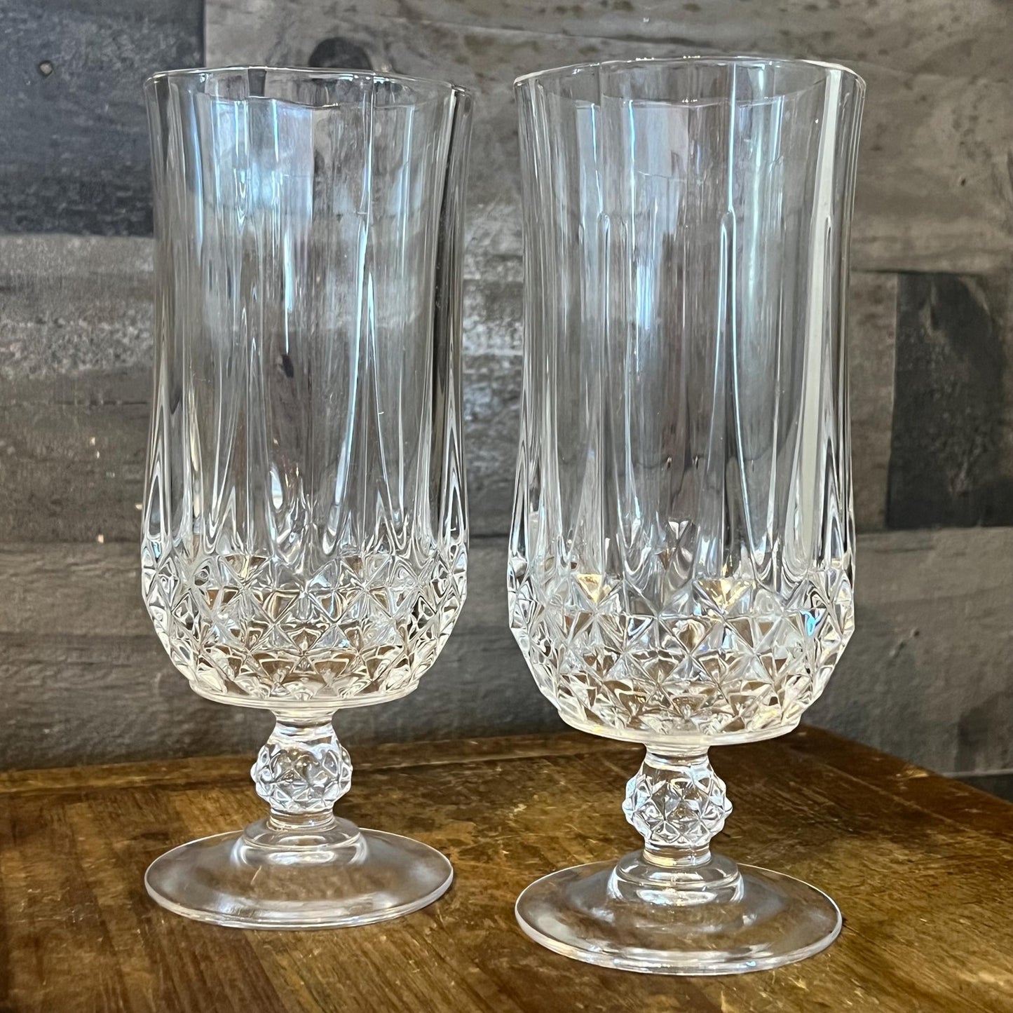 Cristal D’Arques Durand Longchamp Clear Iced Tea Glasses - Pair