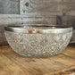 Large Crystal Bowl with Silverplated Rim