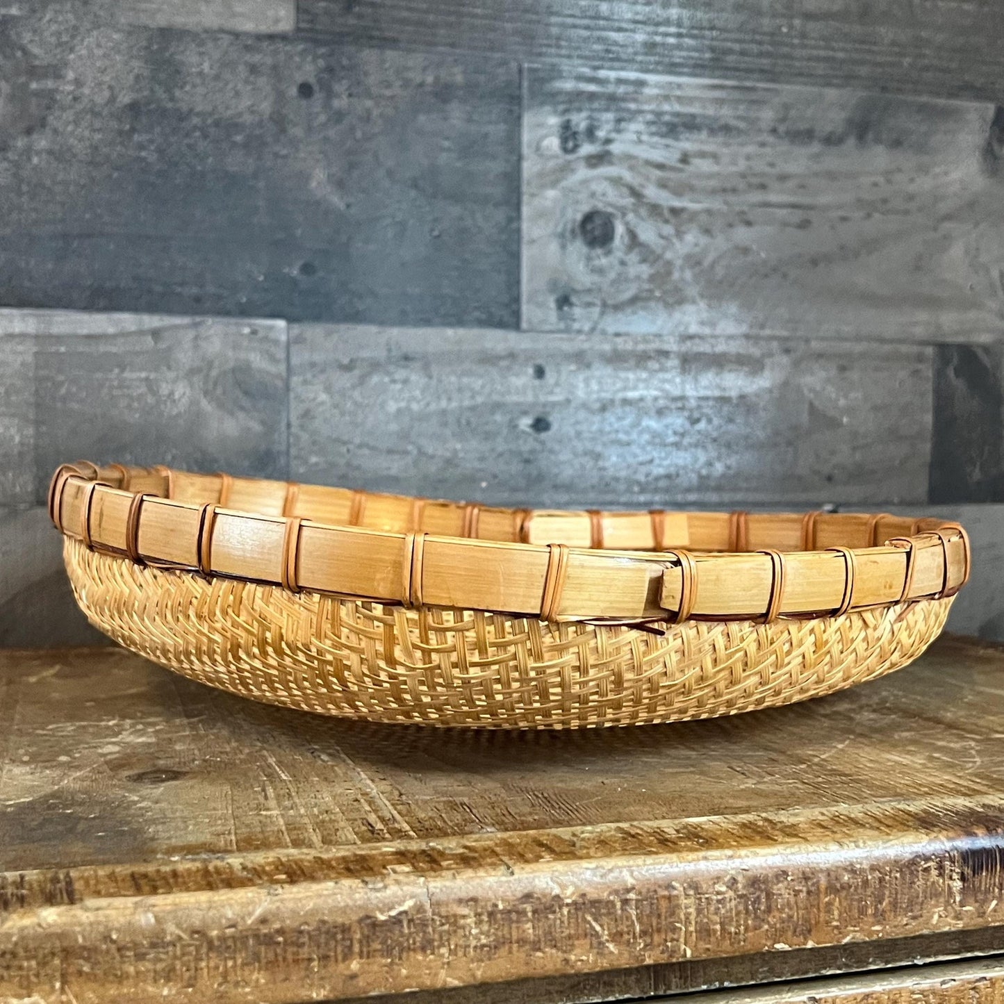 Vintage Heart Shaped Woven Wicker Strainer Basket