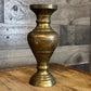 Vintage Brass Floral Etched Vase