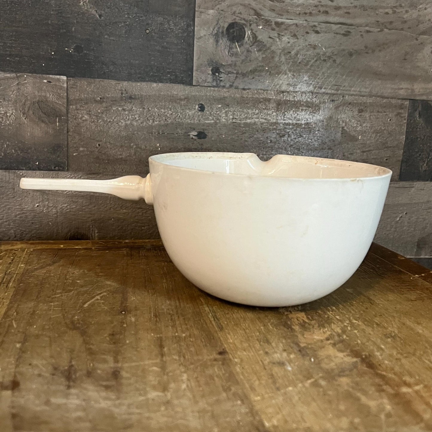 Vintage Coors USA White Porcelain Handled Bowl with Spout