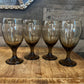 Vintage Libbey Brown Glass Premier Water Goblets - Iced Tea Glasses - Set of 4