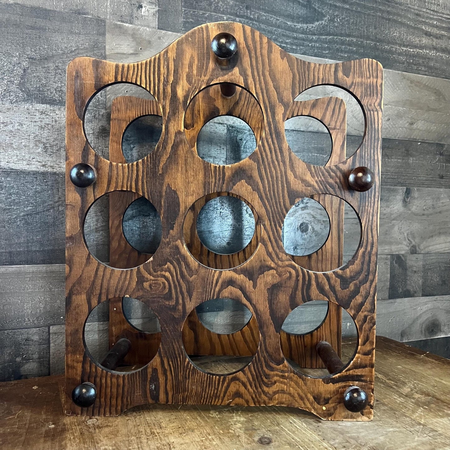Vintage Wooden Wine Rack