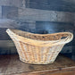 Vintage Woven Wicker Oval Handled Basket - Laundry Basket - Blanket Storage