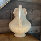 Vintage Large Ceramic Creamy White Pitcher with Ornate Design