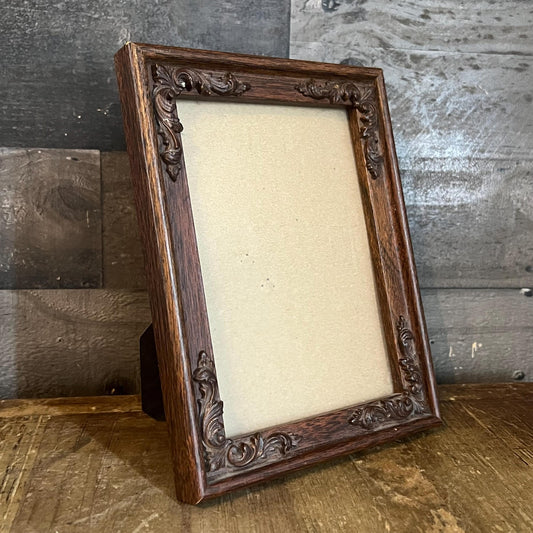 Vintage Brown Victorian Frame Rectangular Picture Frame - Tabletop Frame - Wall Hanging Frame