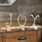 Vintage Pottery Barn JOY Silver Tone Stocking Holders