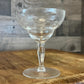 Vintage Set of 4 Crystal Floral and Leaf Etched Champagne Coupes - Cocktail Coupes
