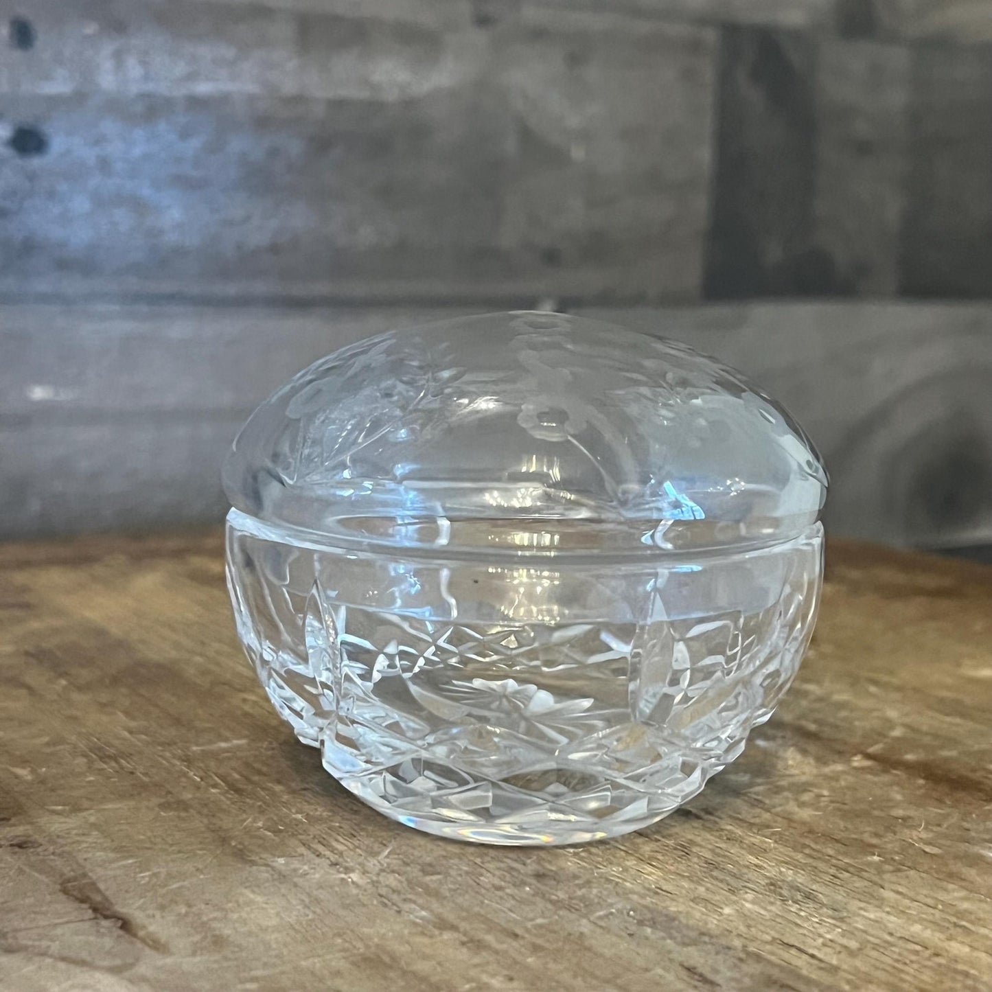 Vintage Rogaska Crystal Lidded Trinket Dish