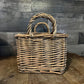 Woven Wicker Double Handle 4 Compartment Basket - Utensil Caddy - Picnic Caddy