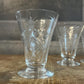 Vintage Set of 4 Crystal Etched Glasses