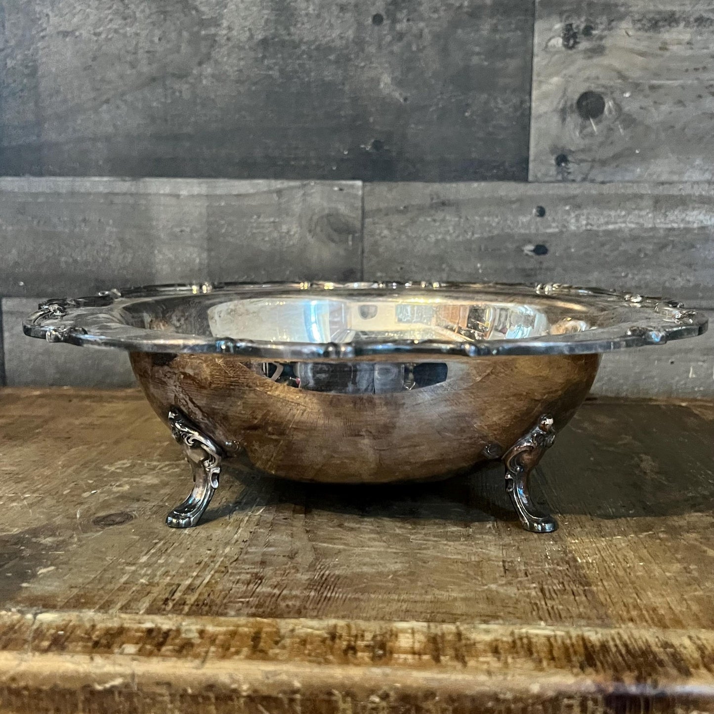 Vintage Silverplated 1847 Rogers Bros Reflection Footed Bowl