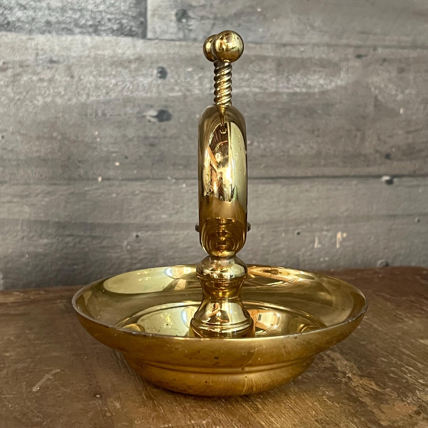 Vintage Brass Nut Cracker with Attached Underbowl