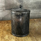 Silverplated Hinged Lid Tea Caddy with Floral Accents