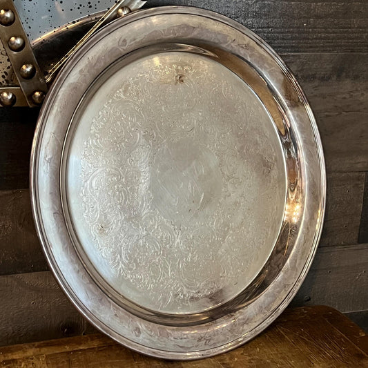Vintage Gorham Round Silverplated Serving Tray - Platter - YC455