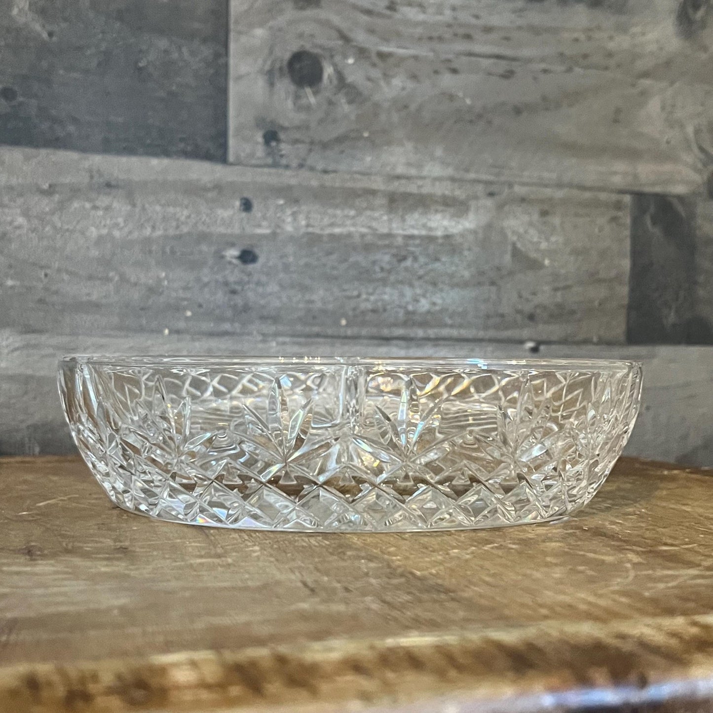 Vintage Crystal 3 Compartment Bowl - Jewelry Dish - Candy Dish - Nut Dish - Berry Server