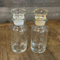 Pair of Vintage Small Clear Glass Lidded Apothecary Bottles - Spice Bottles - Pill Bottles