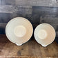 Vintage Grespots Digoins Beige and Blue Glazed Rim Large and Medium Mixing Bowls