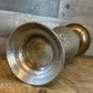 Tall Vintage Etched Brass Vase