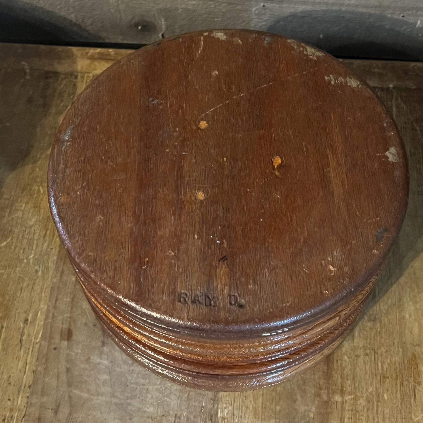 Vintage Wooden Round Bowl