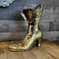 Vintage Brass Victorian Heeled Boot Planter Vase