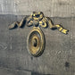 Antique French Solid Brass Medallion with Ribbon Design