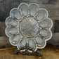 Vintage Clear Glass Egg Serving Dish - Deviled Egg Server - Oyster Plate