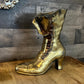 Vintage Brass Victorian Heeled Boot Planter Vase