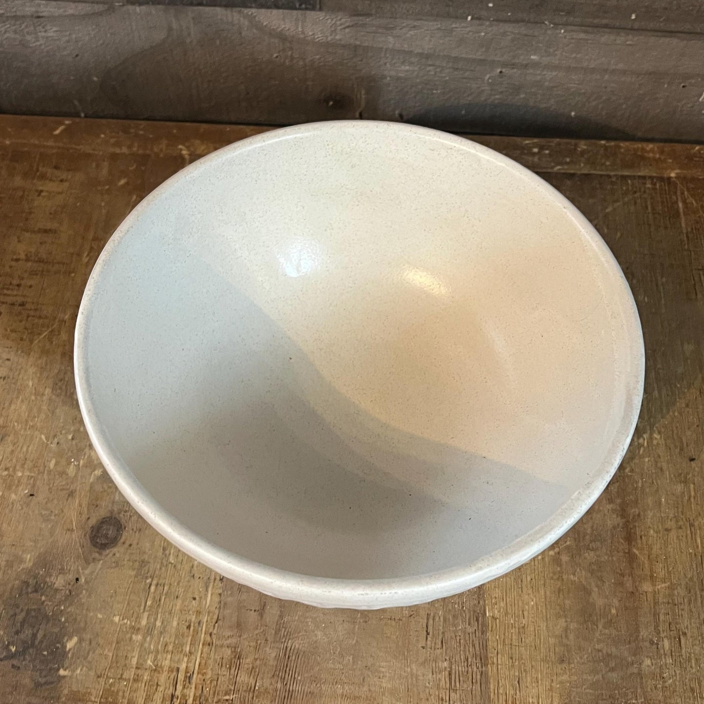 Creamy White Speckled Pottery Bowl