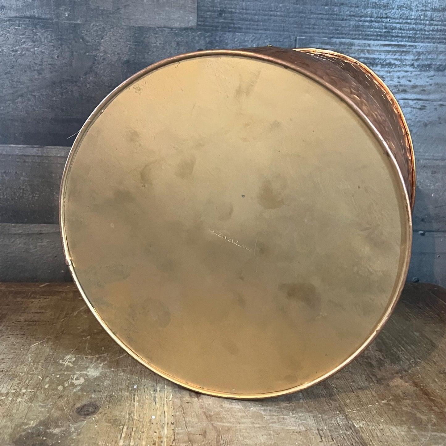 Antique Hammered Copper Brass Handle and Hardware Helmet Shaped Scuttle Bucket - Coal Bucket - Fireplace Bucket - Made in England