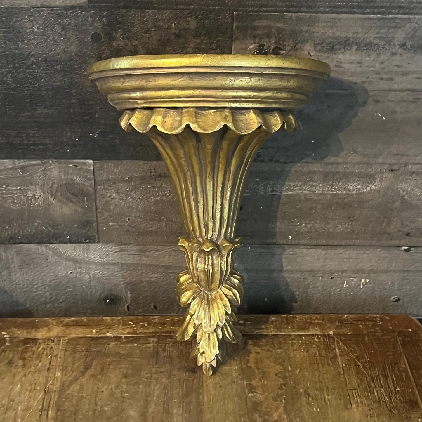 Vintage Gold Tone Wall Shelf