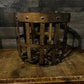 Bronze Tone Metal Farmhouse Basket with Nailhead Accent