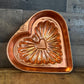 Vintage Copper Tone Heart Shaped Jello Mold