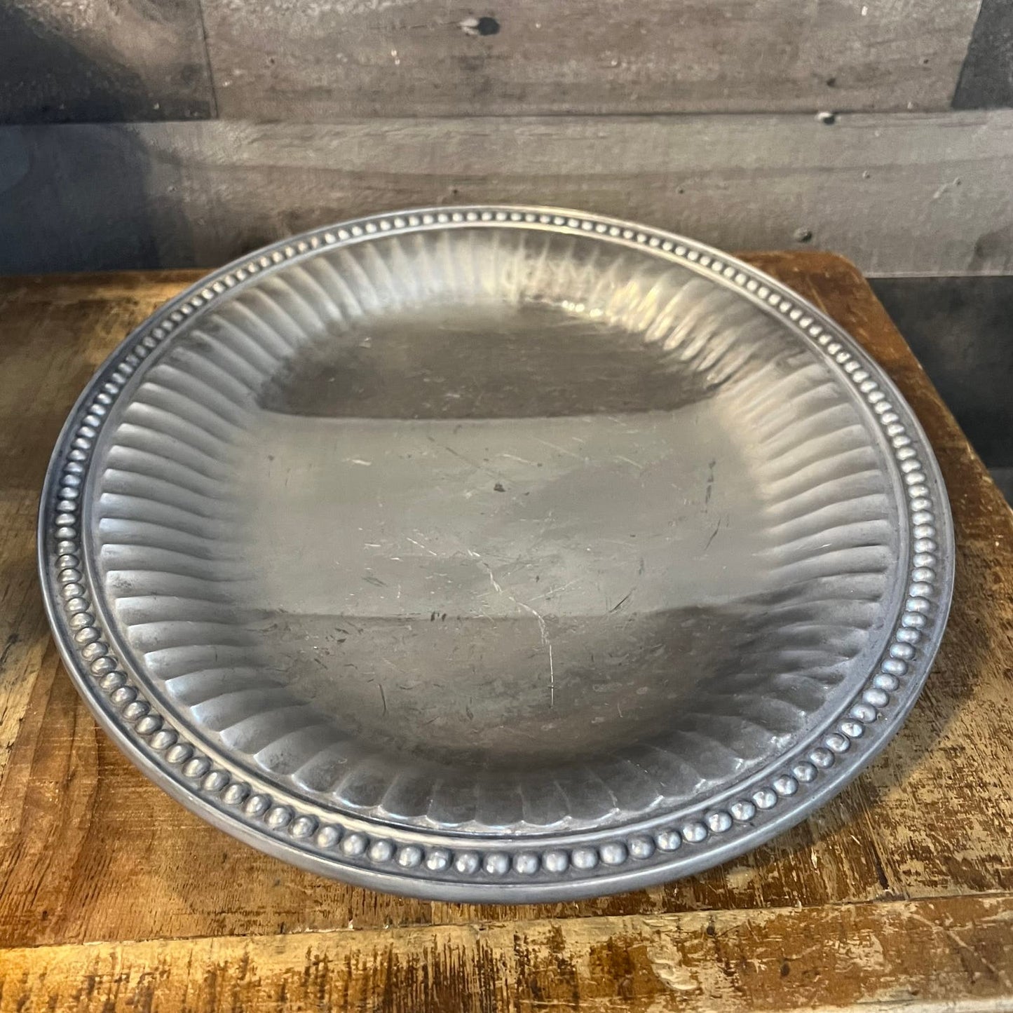 Wilton Armetale Flutes and Pearls Oval Serving Tray
