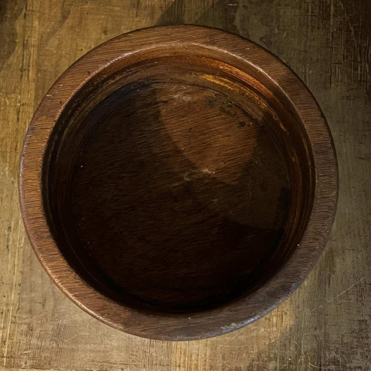 Vintage Wooden Round Bowl