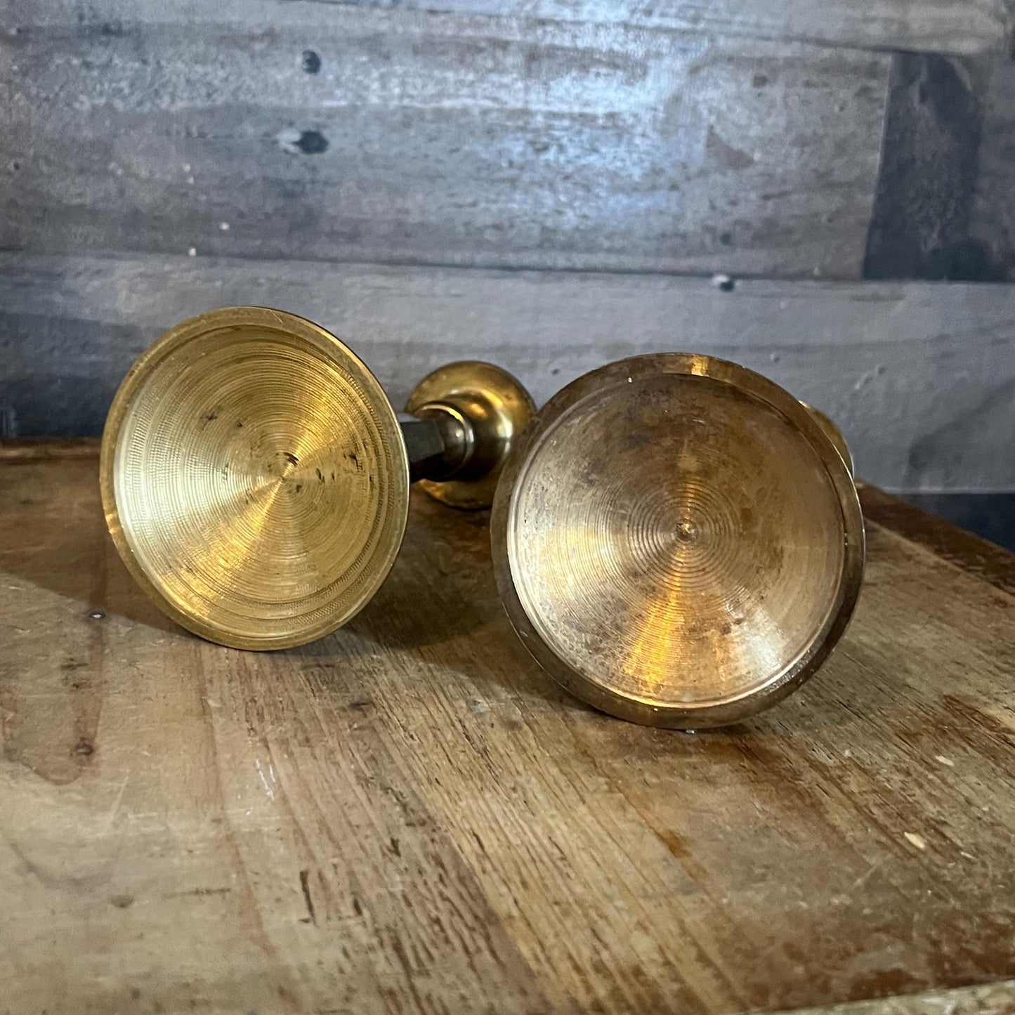 Vintage Brass Candlestick Holders - Pair