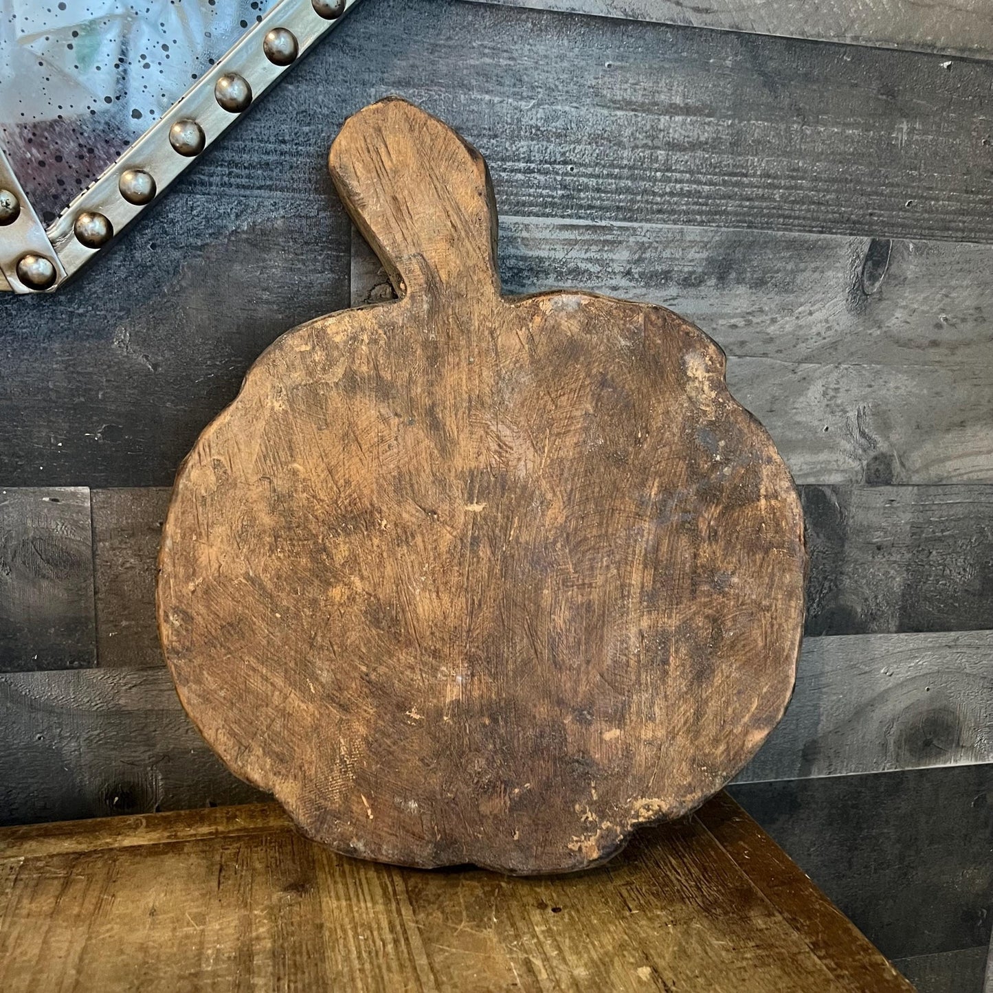 Rustic Hand Carved Pumpkin Shaped Wooden Dough Bowl