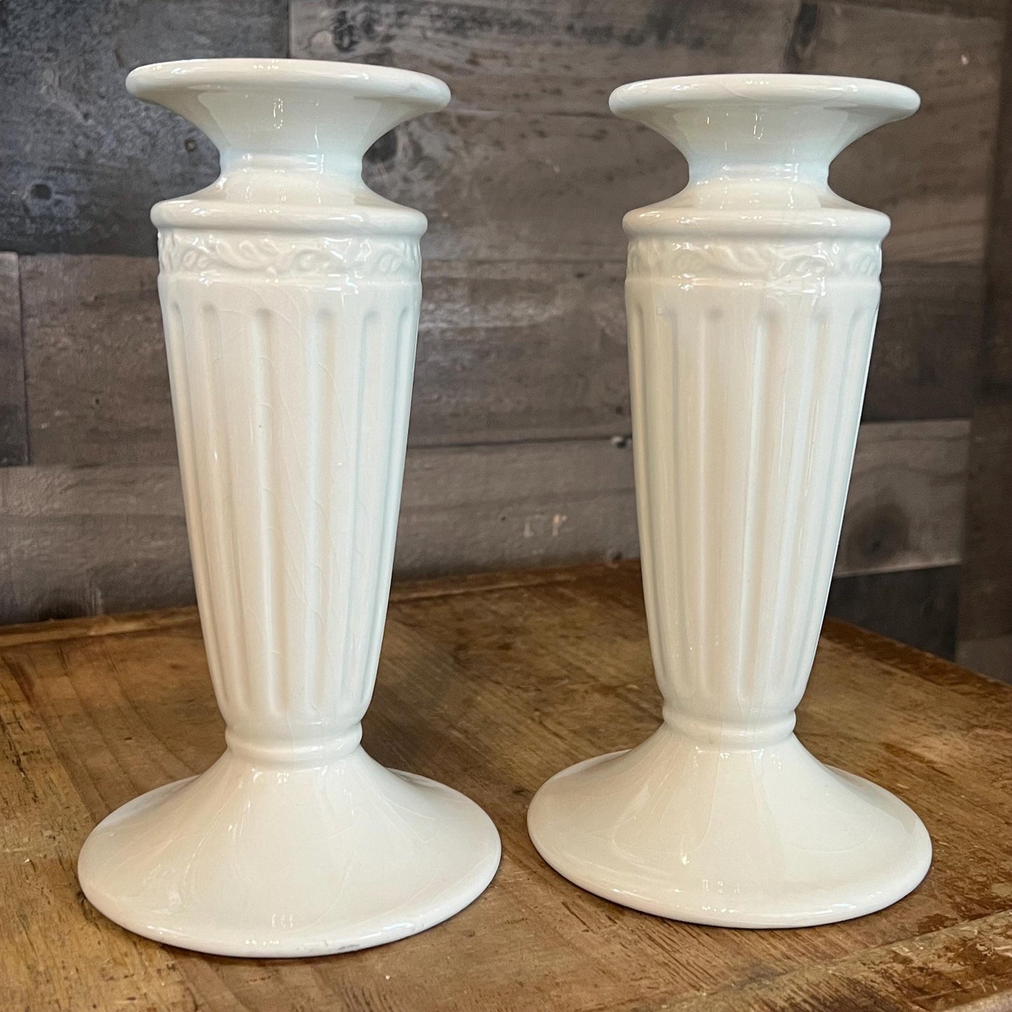 Vintage Mikasa Italian Countryside Earthenware Candlestick Holders - Pair