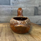 Vintage Stoneware Brown Glaze Duck Pottery Vessel