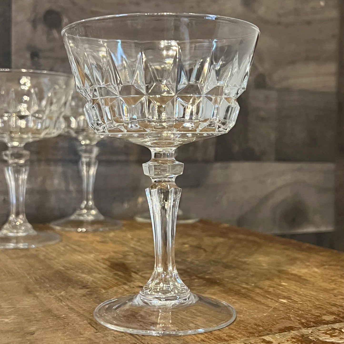 Set of 8 Cristal D’Arques-Durand Chantelle Champagne Coupes - Sherbet Glasses - Cocktail Glasses