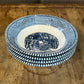 Vintage Royal USA Currier and Ives Blue Bowls - Fruit Bowls - Dessert Bowls - Cereal Bowls - Set of 4