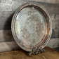 Vintage Oneida Round Silverplated Tray with Raised Perforated Rim