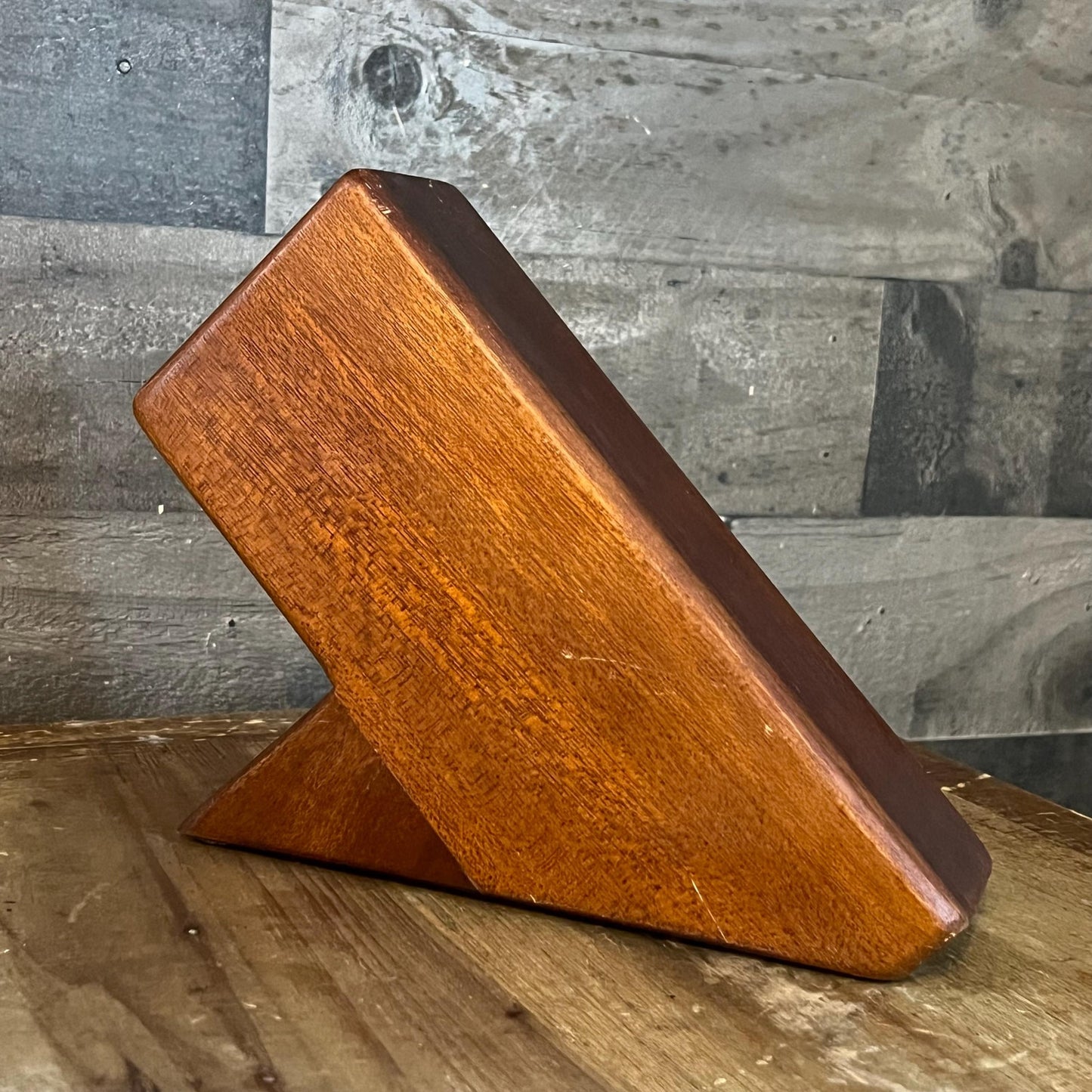 Vintage 4 Slot Wooden Knife Block without Knives